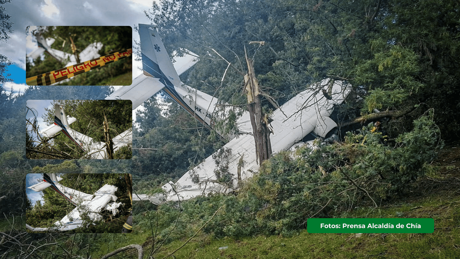 Se cayó una avioneta en la vereda Yerbabuena de Chía