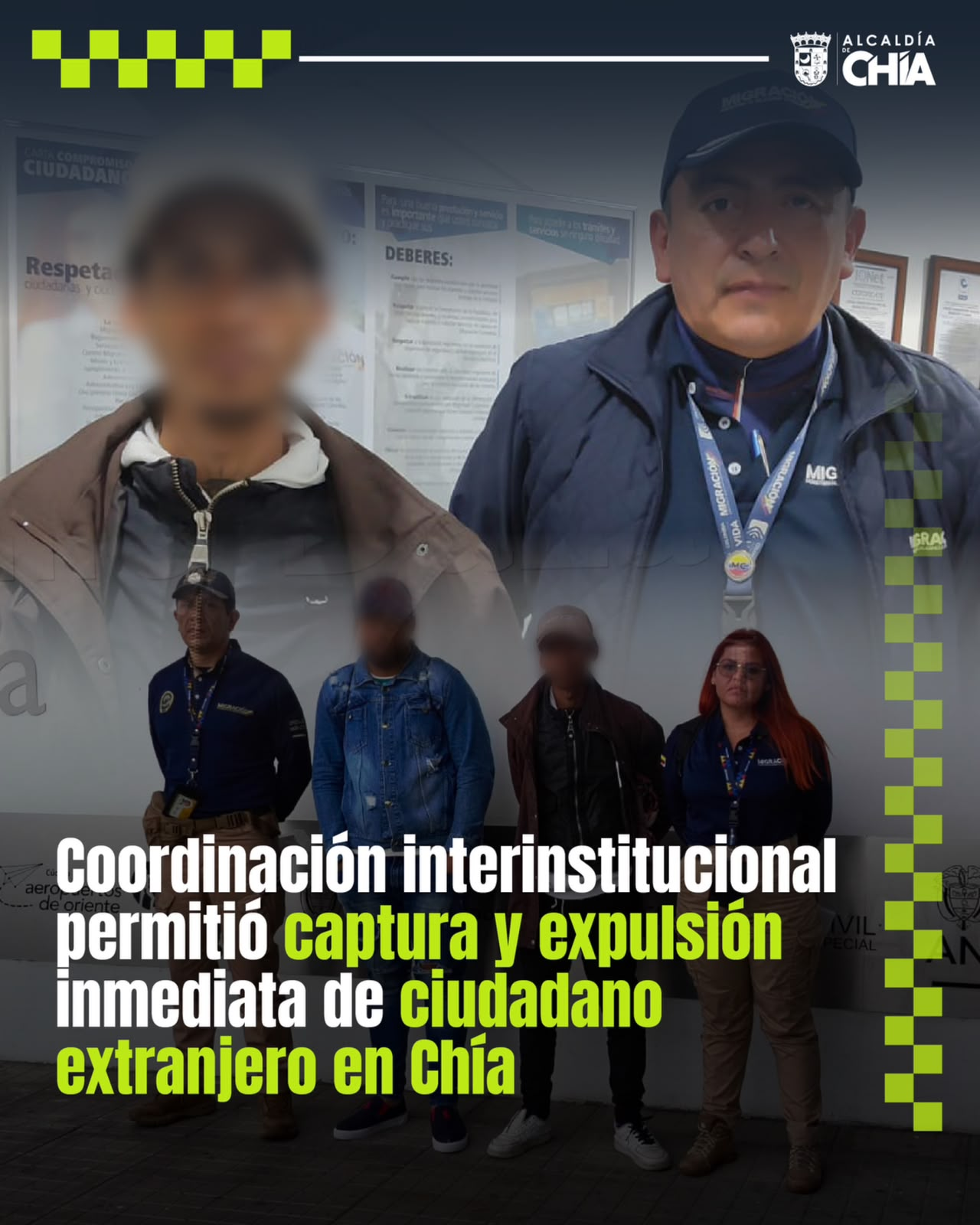 captura y expulsión inmediata de ciudadano extranjero en Chía